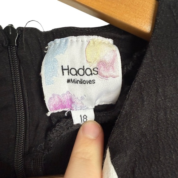 Hadas by Kidichic Girls Black White Knee Length Fancy 3/4 Sleeve Dress Size 18 - Picture 12 of 12